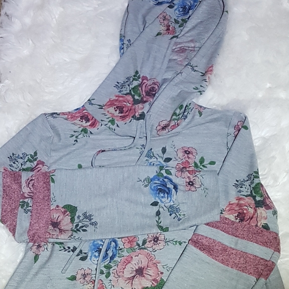 New Floral Tunic Dress Varsity Hoodie - Picture 4 of 8